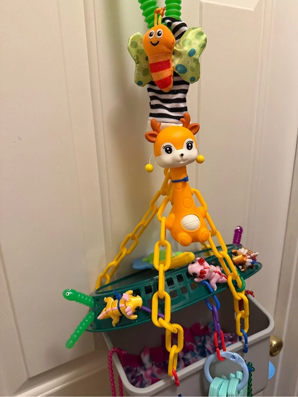 Colorful Hanging sugar glider Activity Toy - Orange & Multicolor